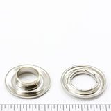 Sharpened Edge Grommet with Small Tooth Washer #3 Nickel-Plated Brass 7/16" 100 pack
