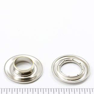 Sharpened Edge Grommet with Small Tooth Washer #3 Nickel-Plated Brass 7/16" 100 pack