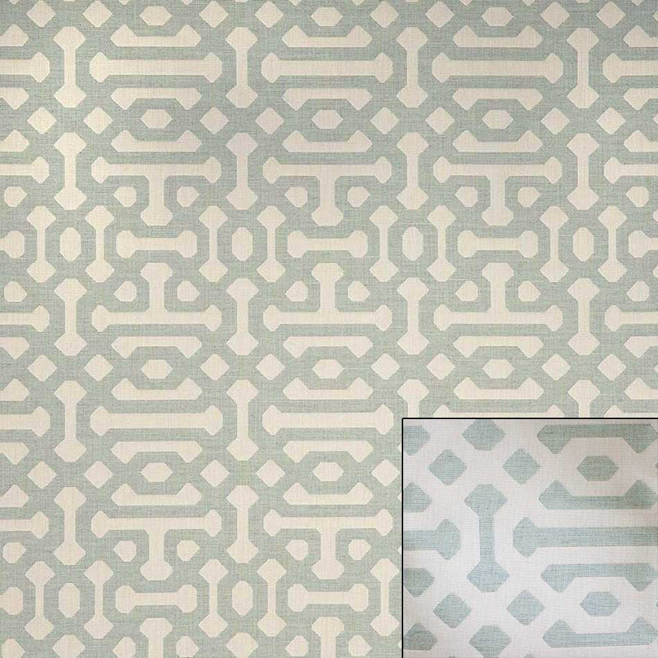 Sunbrella Fretwork Mist 45991-0000 Elements Collection - Reversible Upholstery Fabric (Dark Side)