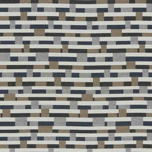 Sample of Sunbrella by Mayer Metal Strips Granite 434-006 Vollis Simpson Collection Upholstery Fabric