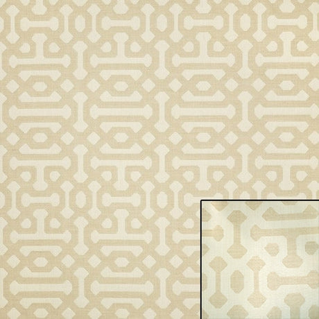 Sunbrella Fretwork Flax 45991-0001 Elements Collection - Reversible Upholstery Fabric (Dark Side)