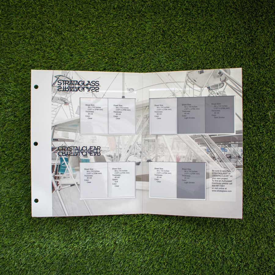 By The Sheet (2 sheets) Strataglass Clear Vinyl 40 Gauge x 54 inches x 110 inches Clear