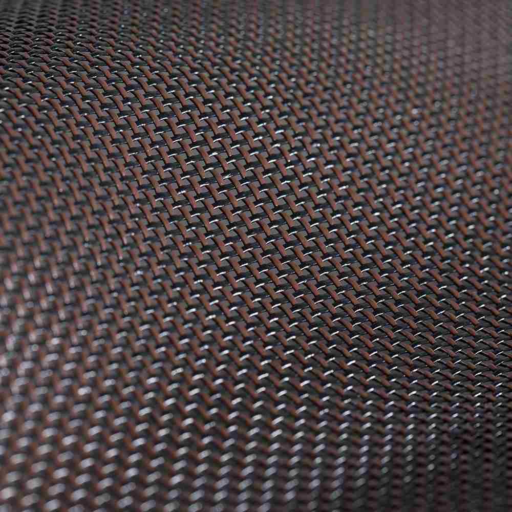 Sample of Textilene 80 Black / Brown T18DET027 126 inch Shade / Mesh Fabric