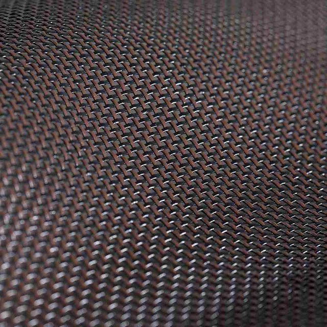 Sample of Textilene 80 Black / Brown T18DET027 126 inch Shade / Mesh Fabric