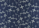 Sample of Sunbrella by Mayer Whirligig Navy 431-004 Vollis Simpson Collection Upholstery Fabric