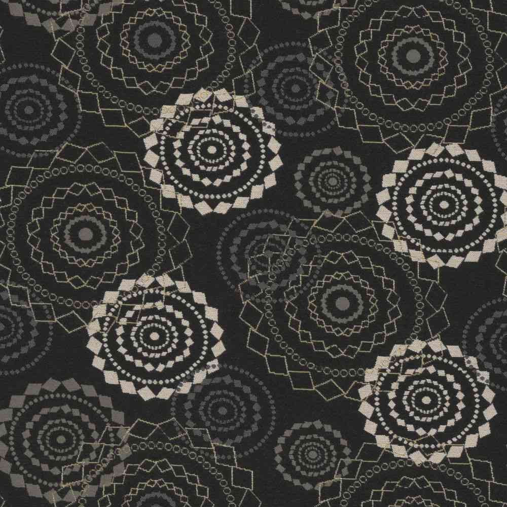 Sample of Sunbrella by Mayer Mandala Onyx 418-006 Imagine Collection Upholstery Fabric