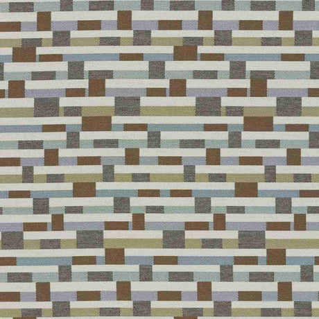 Sample of Sunbrella by Mayer Metal Strips Driftwood 434-000 Vollis Simpson Collection Upholstery Fabric