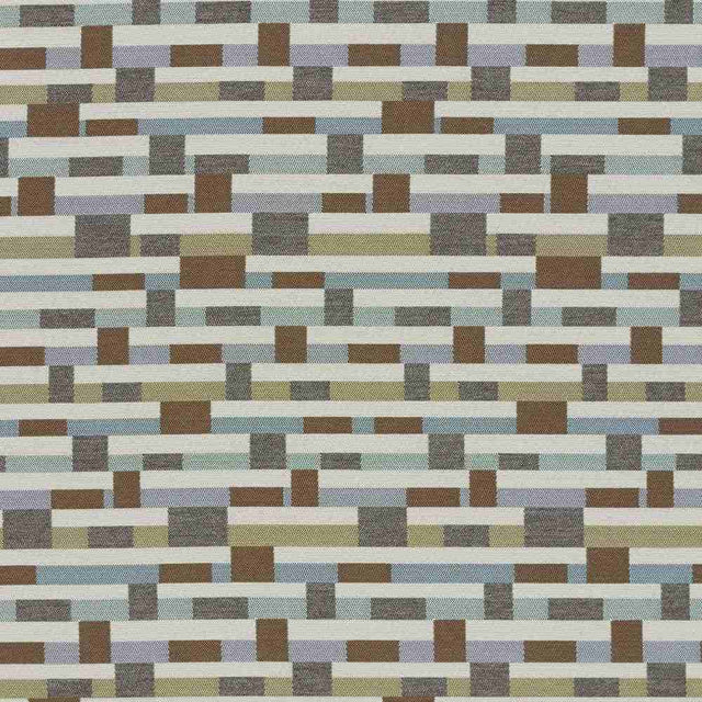 Sample of Sunbrella by Mayer Metal Strips Driftwood 434-000 Vollis Simpson Collection Upholstery Fabric