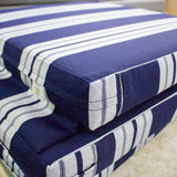 Sunbrella Captain Navy Natural Classic 4902-0000 46-Inch Stripes Awning / Shade Fabric