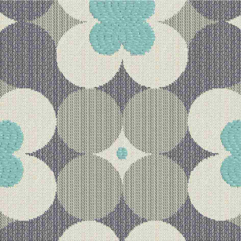 Sample of Outdura Poppy Capri 7503 Ovation 3 Collection - Lofty Blue Upholstery Fabric