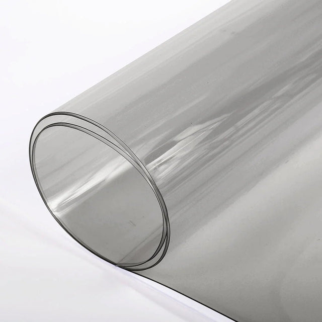 By the Yard - Super 2 Smoke - Clear Vinyl 30 Gauge x 54 inches w/paper Light Smoke