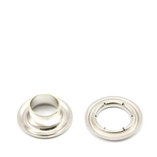 Sharpened Edge Grommet with Small Tooth Washer #1 Nickel-Plated Brass 5/16" 500 pack