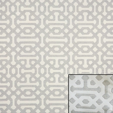Sunbrella Fretwork Pewter 45991-0002 Elements Collection Upholstery Fabric