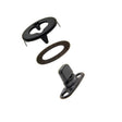 Common Sense Turn Button Fastener Set - Cloth-to-Surface (Government Black Brass) 0.68 inch Turn Button - (Screws not included)