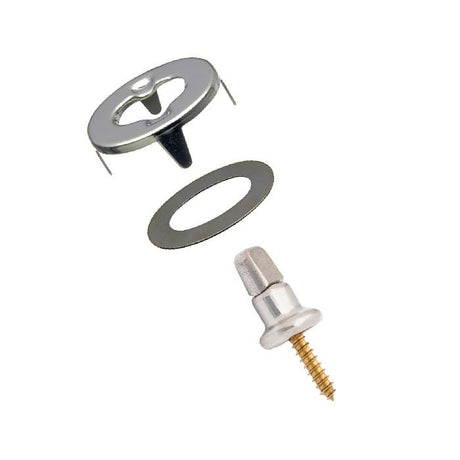 Common Sense Turn Button Fastener Set - Cloth-to-Surface (Nickel-Plated Brass)