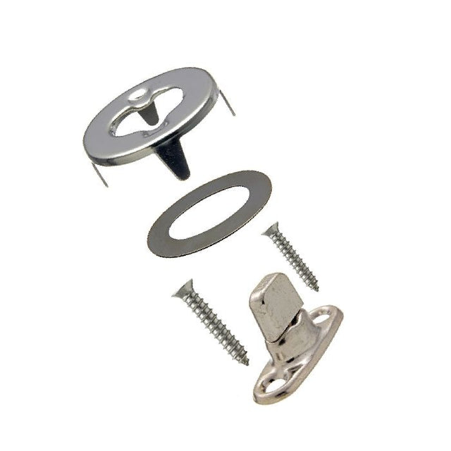 Common Sense Turn Button Fastener Set - Cloth-to-Surface (Nickel-Plated Brass) - (Screws are included)