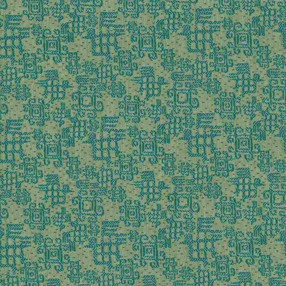 Sample of Sunbrella by Mayer Comalapa Jade 449-003 Wonderlust Collection Upholstery Fabric