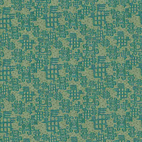 Sample of Sunbrella by Mayer Comalapa Jade 449-003 Wonderlust Collection Upholstery Fabric