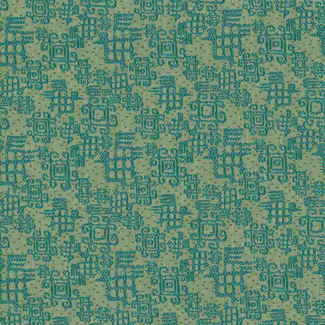 Sample of Sunbrella by Mayer Comalapa Jade 449-003 Wonderlust Collection Upholstery Fabric