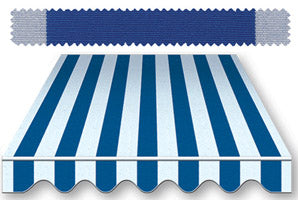 Recacril Classic Stripes Blue/Light Blue R-166 47-inch Shade / Marine Fabric