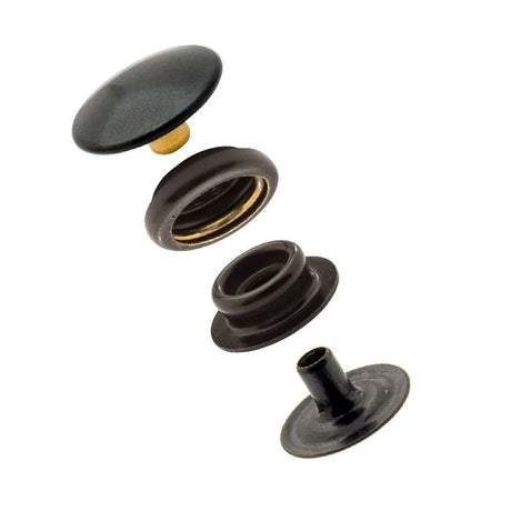 DOT Durable Snap Fastener Set - Cloth-to-Cloth (Government Black Brass)