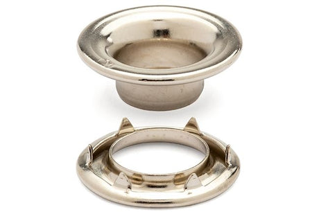 DOT Rolled Rim Grommet with Spur Washer #2 (20-007R251831XG) Nickel-Plated Brass 7/16 inch 1-gross