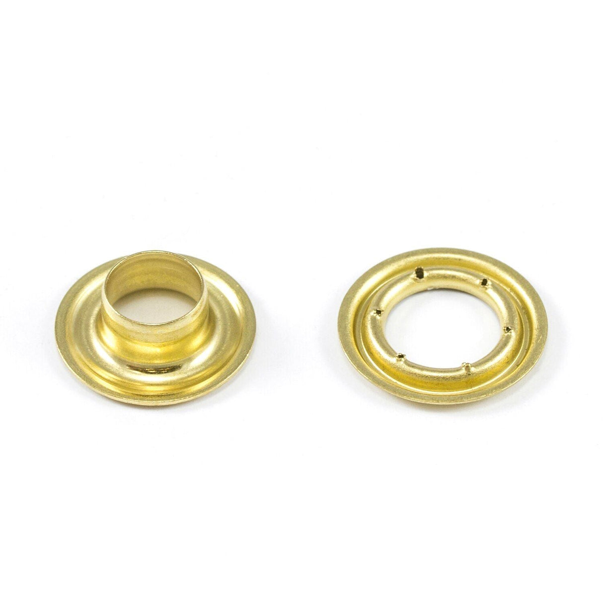 DOT Self-Piercing Grommet with Grip Tooth Washer #0 (20007SP05000TXC) Bright Brass 1/4 Inch 500 pack