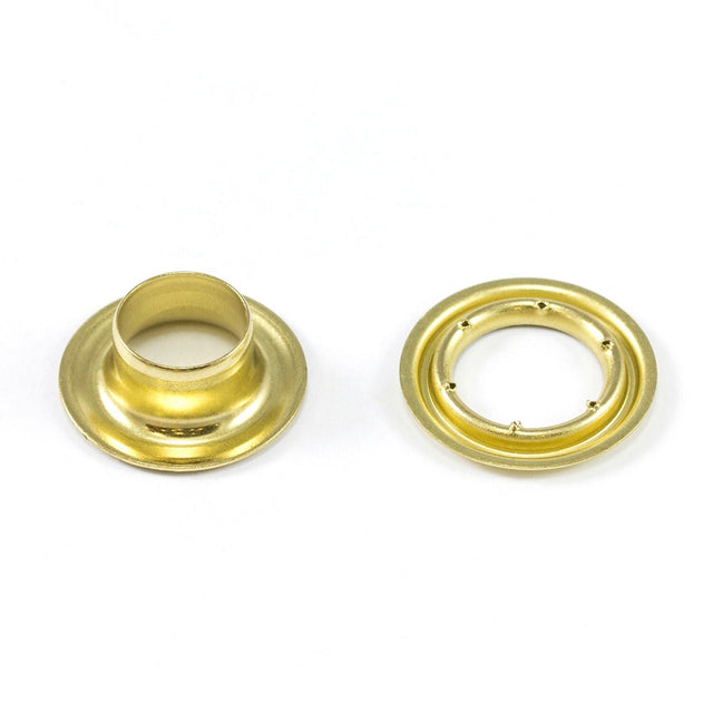 DOT Self-Piercing Grommet with Grip Tooth Washer #1 (20007SP15000TXC) Bright Brass 5/16 Inch 500 pack