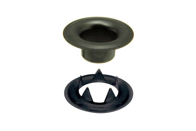 DOT Sheet Metal Grommet with Tooth Washer #4 (20 - 007T401611XG) Government Black Brass 1/2 inch 1 - gross - Outdoor Textiles