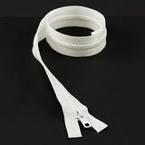 YKK Vislon #5 Separating Zipper AutoLok Short Single Pull Metal Slider VSOL56 24 Inch White