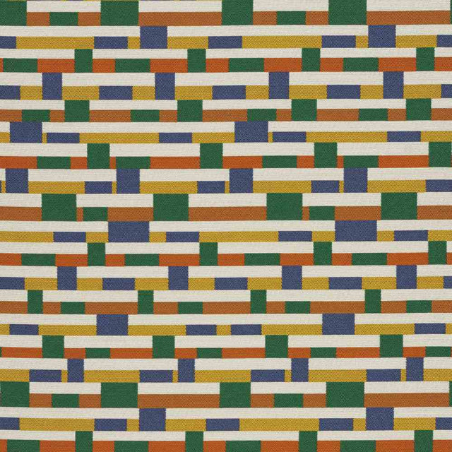 Sample of Sunbrella by Mayer Metal Strips Dreamsicle 434-009 Vollis Simpson Collection Upholstery Fabric