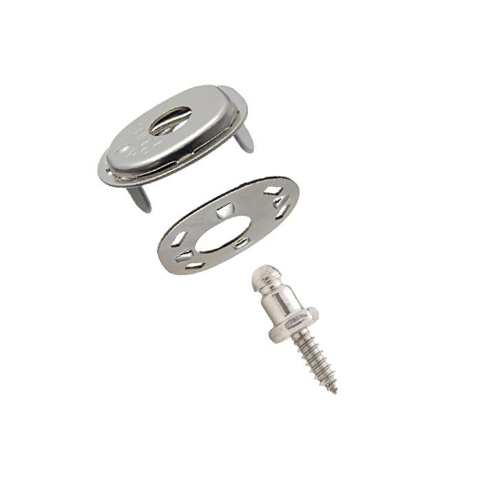 Lift-the-DOT Locking Fastener Set - Cloth-to-Surface (Nickel-Plated Brass)