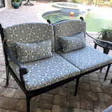 Outdura Palmetto Azure 1832 Modern Textures Collection - Reversible Upholstery Fabric