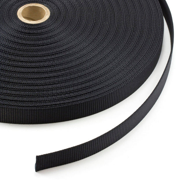 Polyester Webbing 1 Inch Black U0017 (50 yards) - Outdoor Textiles