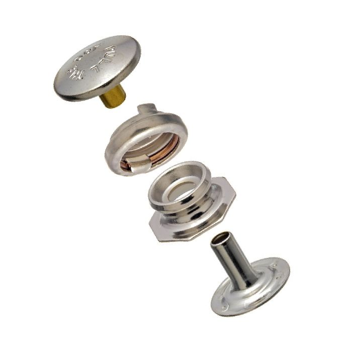 Pull-the-DOT Snap Fastener Set - Cloth-to-Cloth (Nickel-Plated Brass) 5/16 inch Post