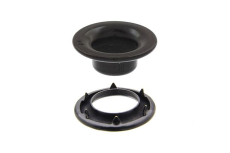 DOT Rolled Rim Grommet with Spur Washer #2 (20-007R201611XG) Government Black Brass 7/16 inch 1-gross