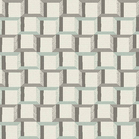 Sample of Sunbrella Beveled Squares Mist 145471-0002 Upholstery Fabric