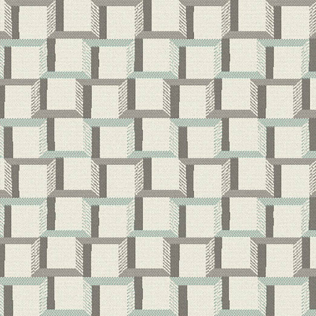 Sample of Sunbrella Beveled Squares Mist 145471-0002 Upholstery Fabric