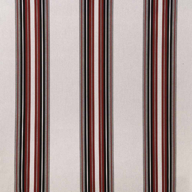 Sample of Sunbrella Burgundy / Black / White 4798-0000 46-Inch Stripes Awning / Shade Fabric