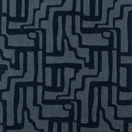 Sample of Sunbrella Escher Indigo 146225-0003 Fusion Collection Upholstery Fabric