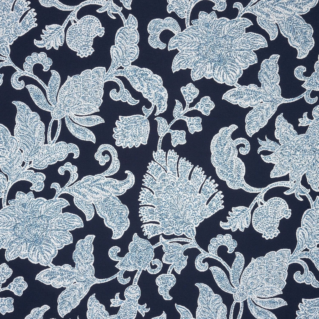 Sample of Sunbrella Floral Song Navy 146023-0003 Upholstery Fabric