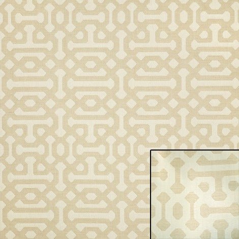 Sample of Sunbrella Fretwork Flax 45991-0001 Elements Collection - Reversible Upholstery Fabric (Dark Side)