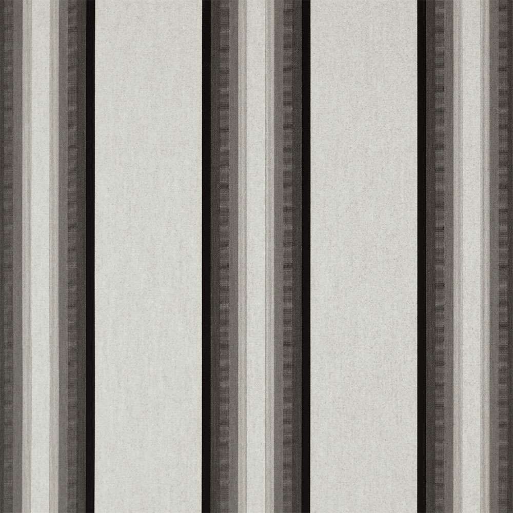 Sample of Sunbrella Grey / Black / White 4799-0000 46-Inch Stripes Awning / Shade Fabric