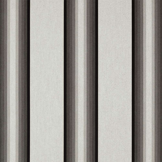 Sample of Sunbrella Grey / Black / White 4799-0000 46-Inch Stripes Awning / Shade Fabric