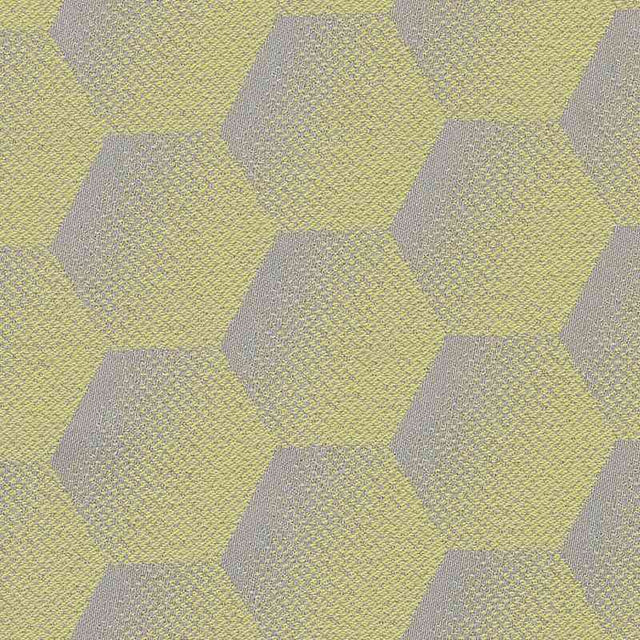 Sample of Sunbrella Hexagon Lemon HEX J207 140 European Collection Upholstery Fabric
