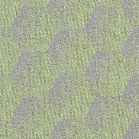 Sample of Sunbrella Hexagon Mint HEX J206 140 European Collection Upholstery Fabric