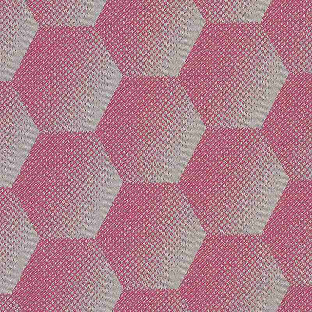 Sample of Sunbrella Hexagon Pink HEX J203 140 European Collection Upholstery Fabric