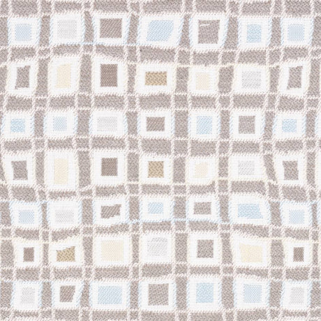 Sample of Sunbrella Mosaic Squares Mineral 145470 - 0002 Upholstery Fabric - Outdoor Textiles