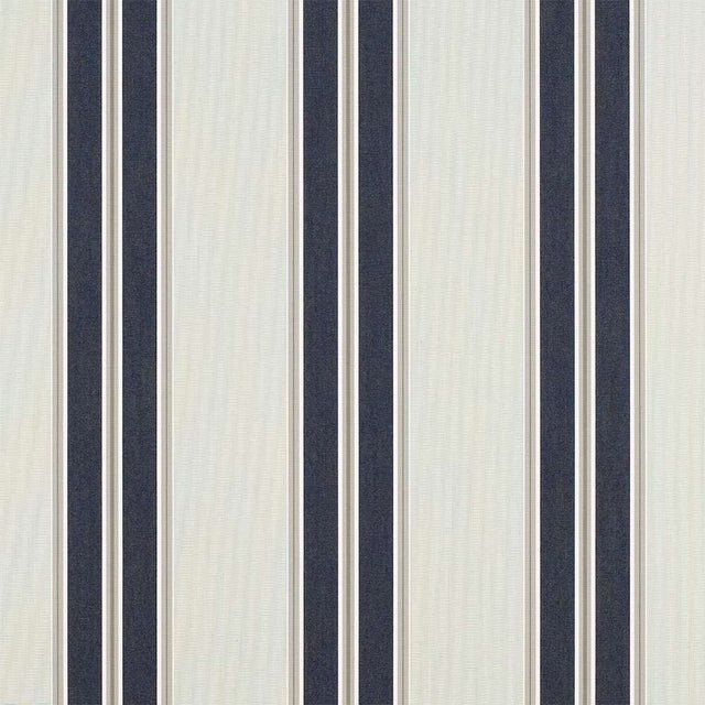 Sample of Sunbrella Navy / Taupe Fancy 4916-0000 46-Inch Stripes Awning / Shade Fabric