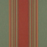 Sample of Sunbrella Vintage Henna / Fern 4969-0000 46-Inch Stripes Awning / Shade Fabric